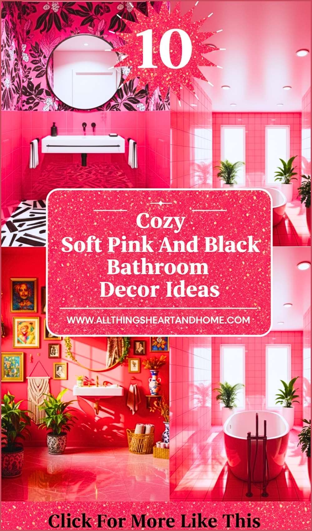 Cozy Soft Pink And Black Bathroom Decor Ideas