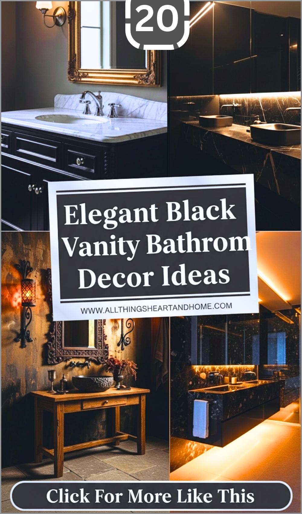 Elegant Black Vanity Bathroom Decor Ideas