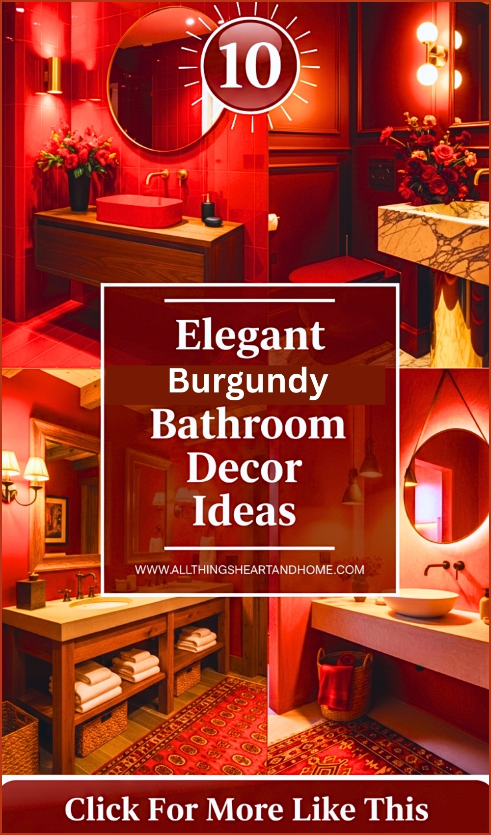 Elegant Burgundy Bathroom Decor Ideas