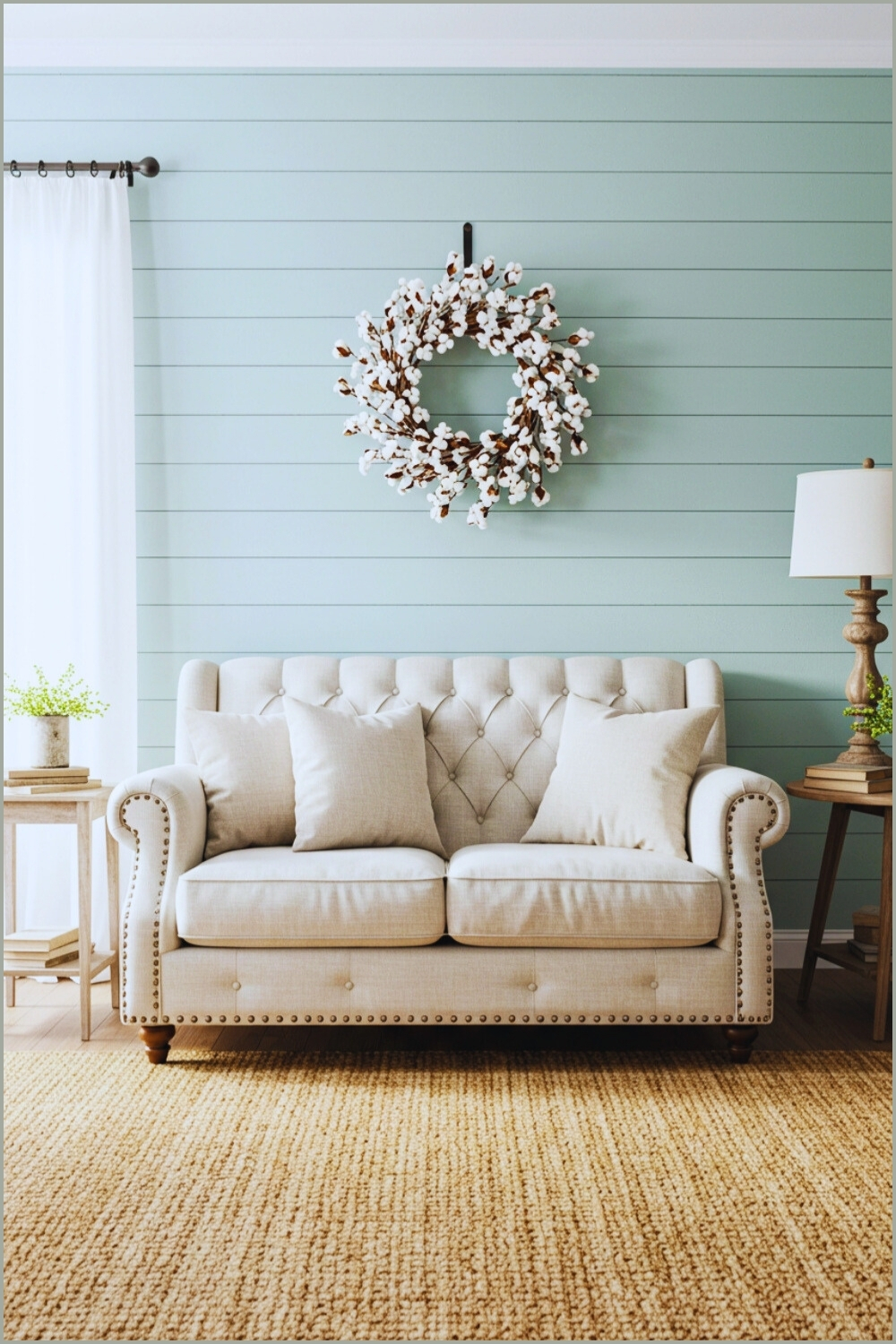 Farmhouse Living Room Tufted Loveseat Pillows