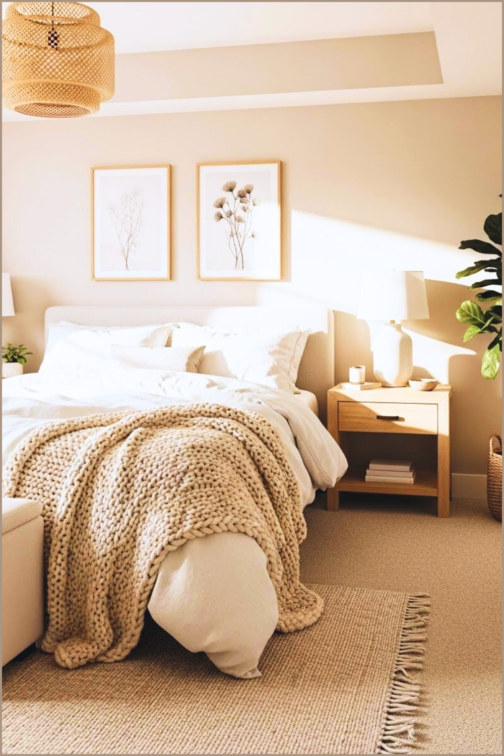 Farmhouse Modern Basement Bedroom With Soft Neutral Tones