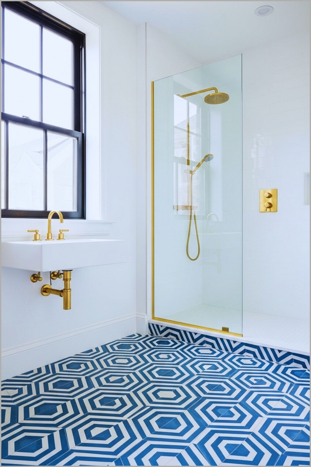 Fresh And Airy Bathroom Features Striking