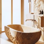 Luxurious Spa Style Bathroom Featuring A Sculpted