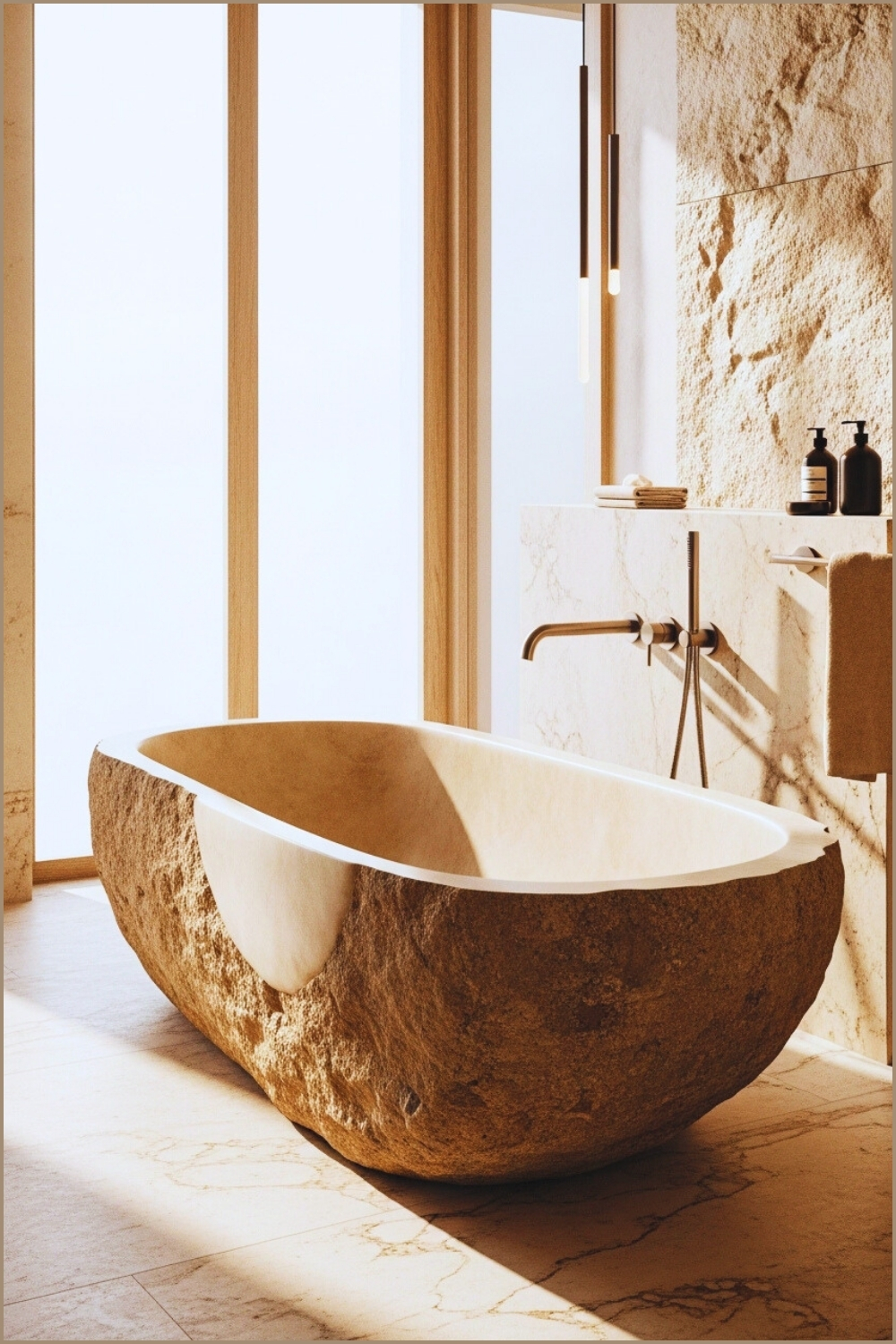 Luxurious Spa Style Bathroom Featuring A Sculpted