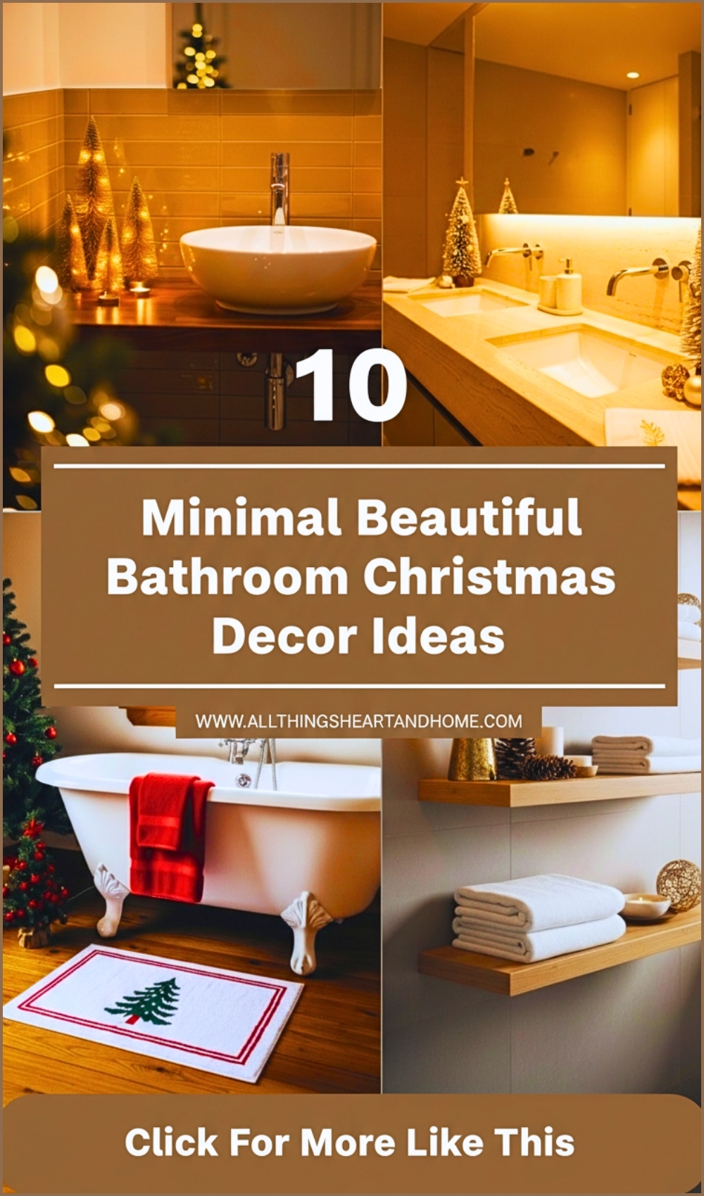 Minimal Beautiful Bathroom Christmas Decor Ideas