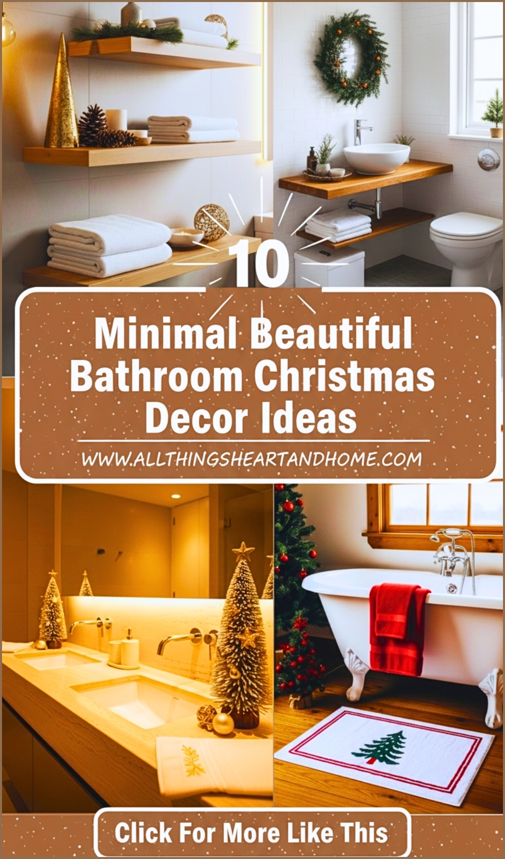 Minimal Beautiful Bathroom Christmas Decor Ideas