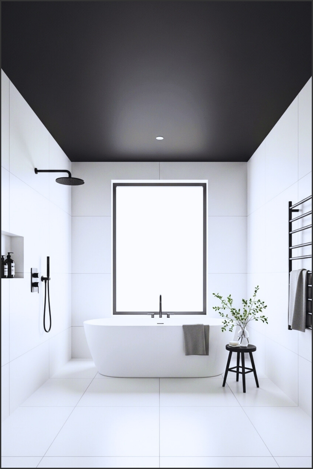 Minimal Modern Bathroom In White And Black Contrast