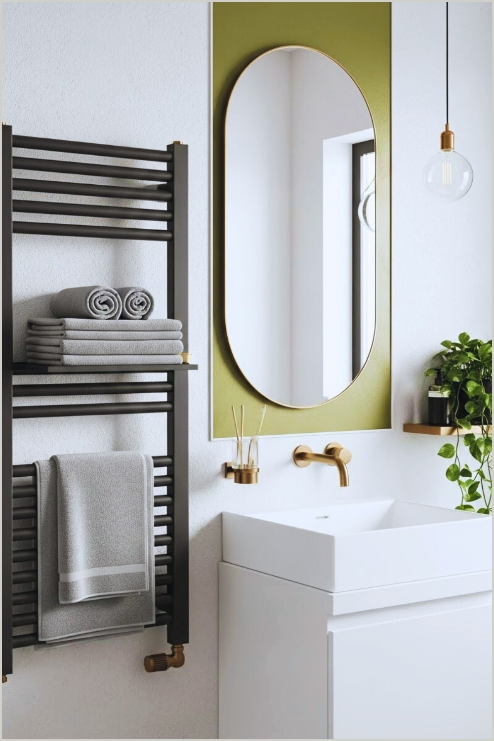 Minimal Modern Bathroom With Matte Black Towel