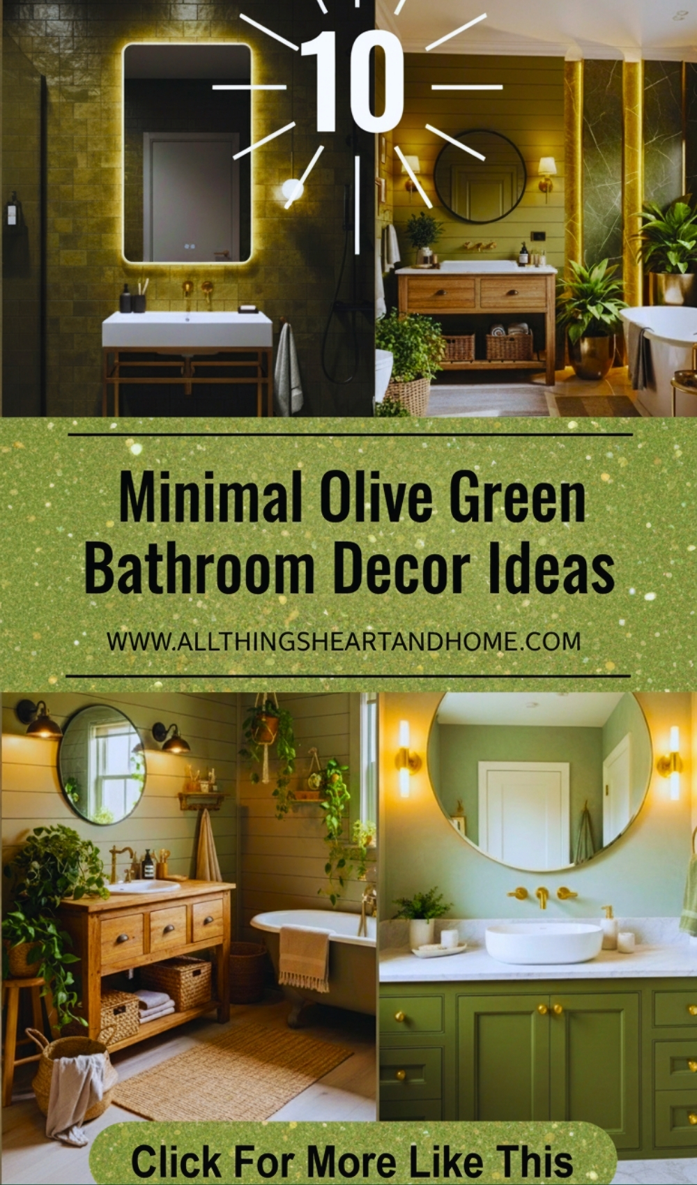 Minimal Olive Green Bathroom Decor Ideas