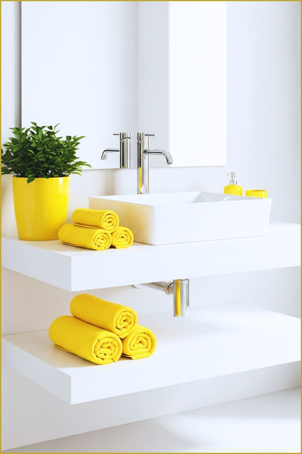 Minimalist Bathroom With Crisp White Vanity And Modern
