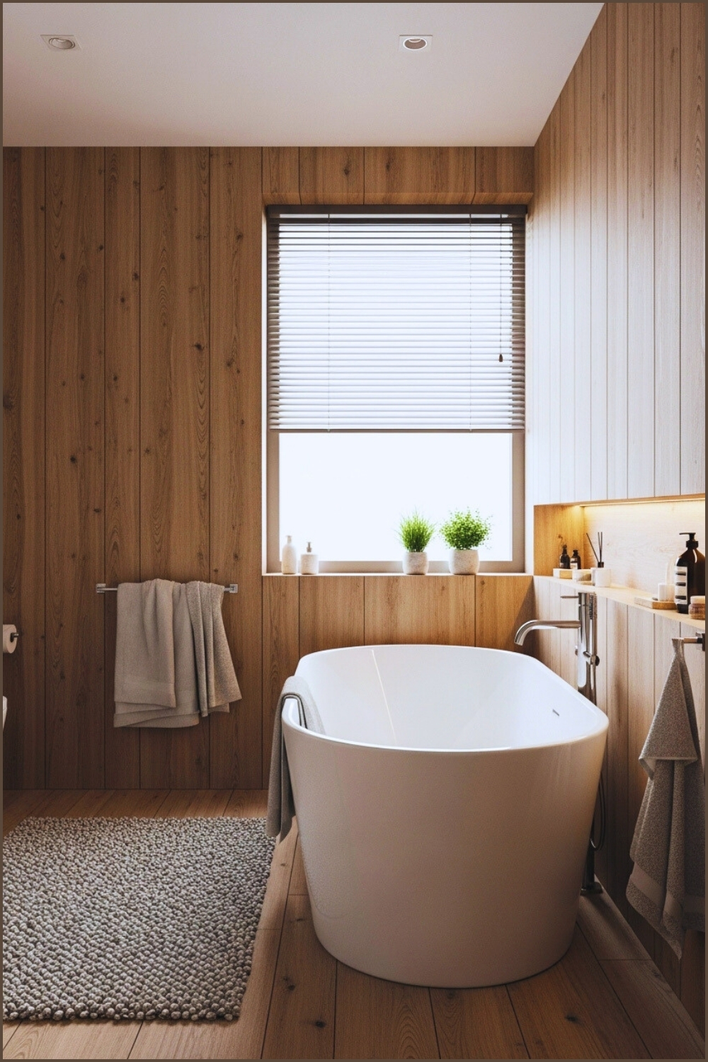 Minimalist Contemporary Bathroom With Warm