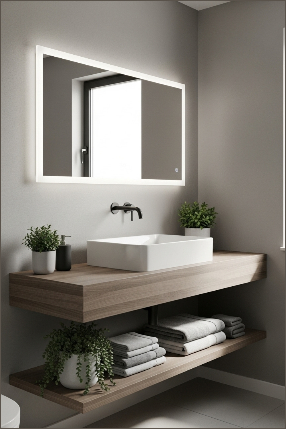 Minimalist Modern Bathroom With Floating Vanity
