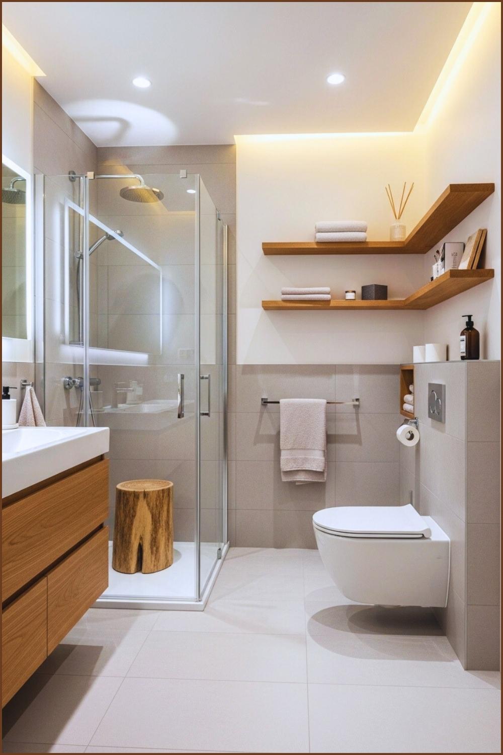 Minimalist Modern Bathroom With Light Grey