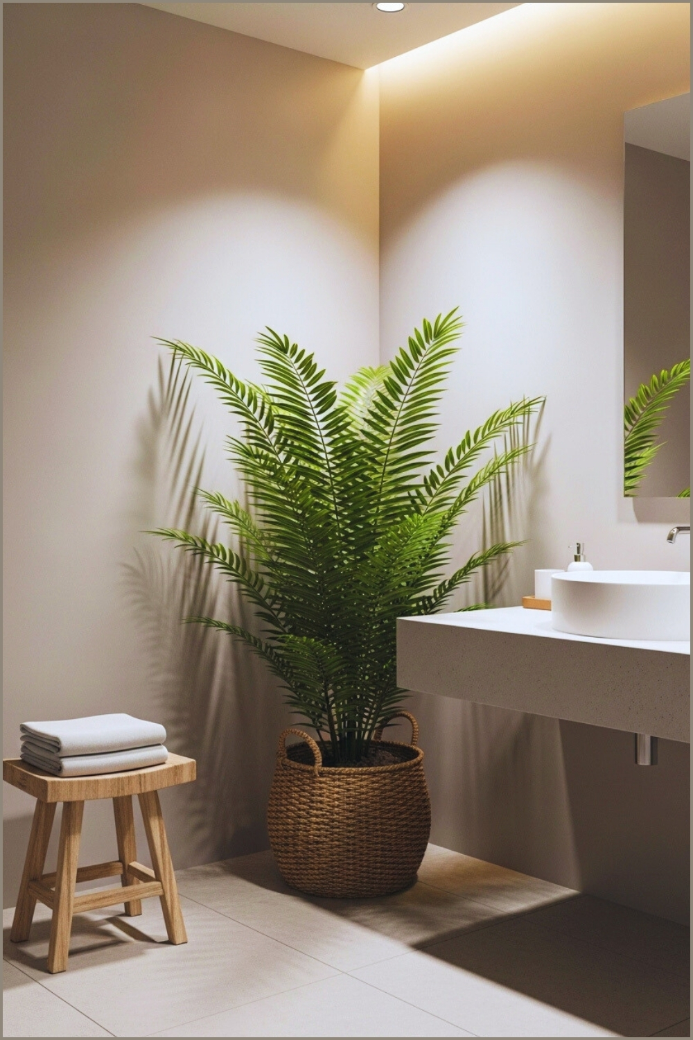 Modern Minimalist Bathroom With Soft Neutral Gray