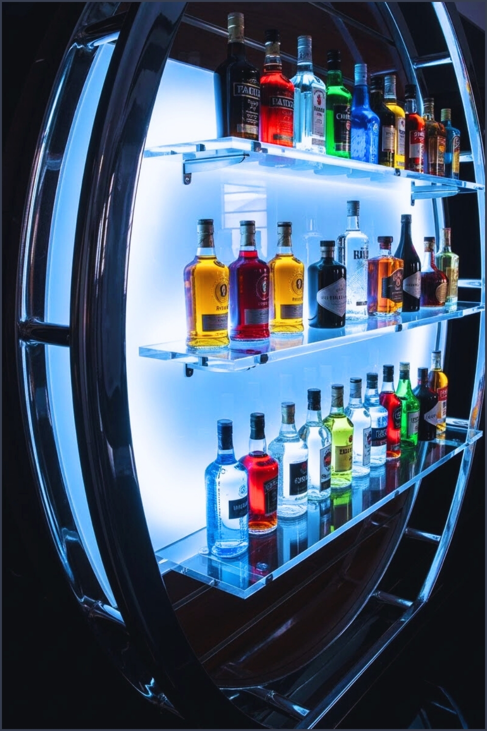 Modern Bar Shelf With Integrated Led Lighting