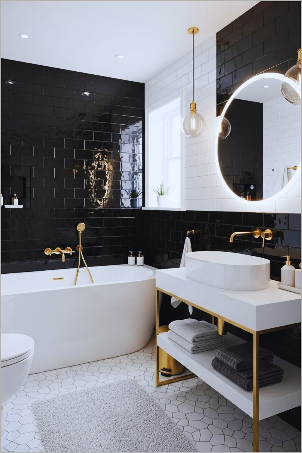 Modern Black Bathroom Shows How Powerful Contrast