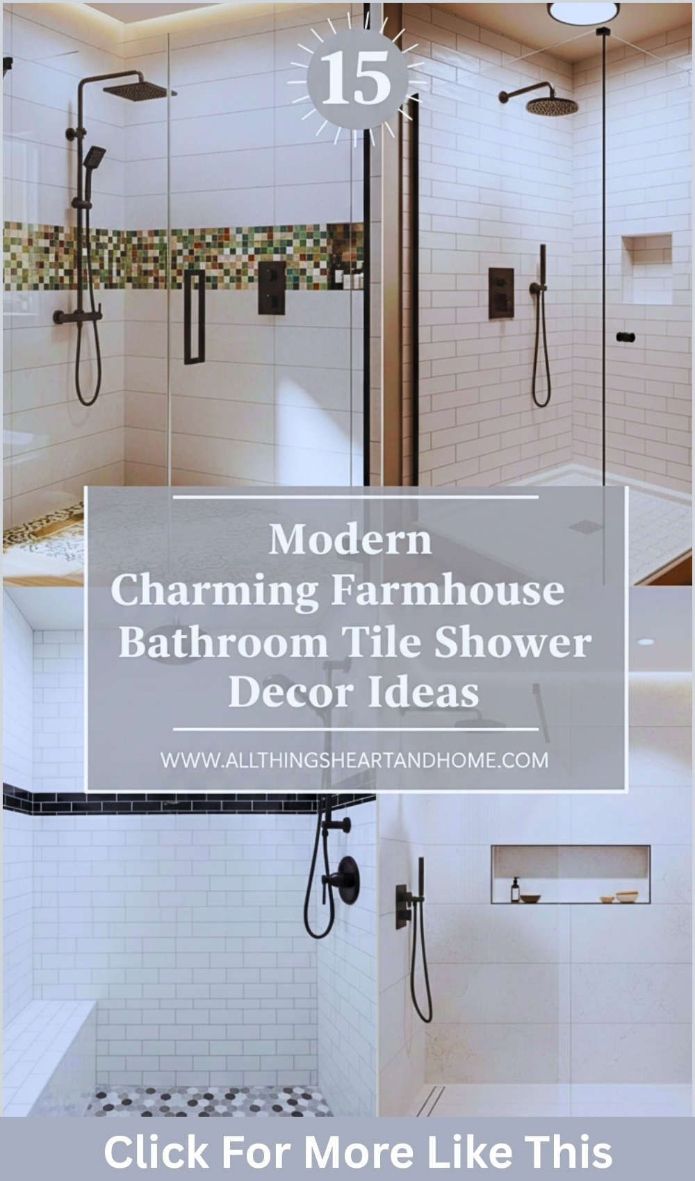 Modern Charming Farmhouse Bathroom Tile Shower Decor Ideas