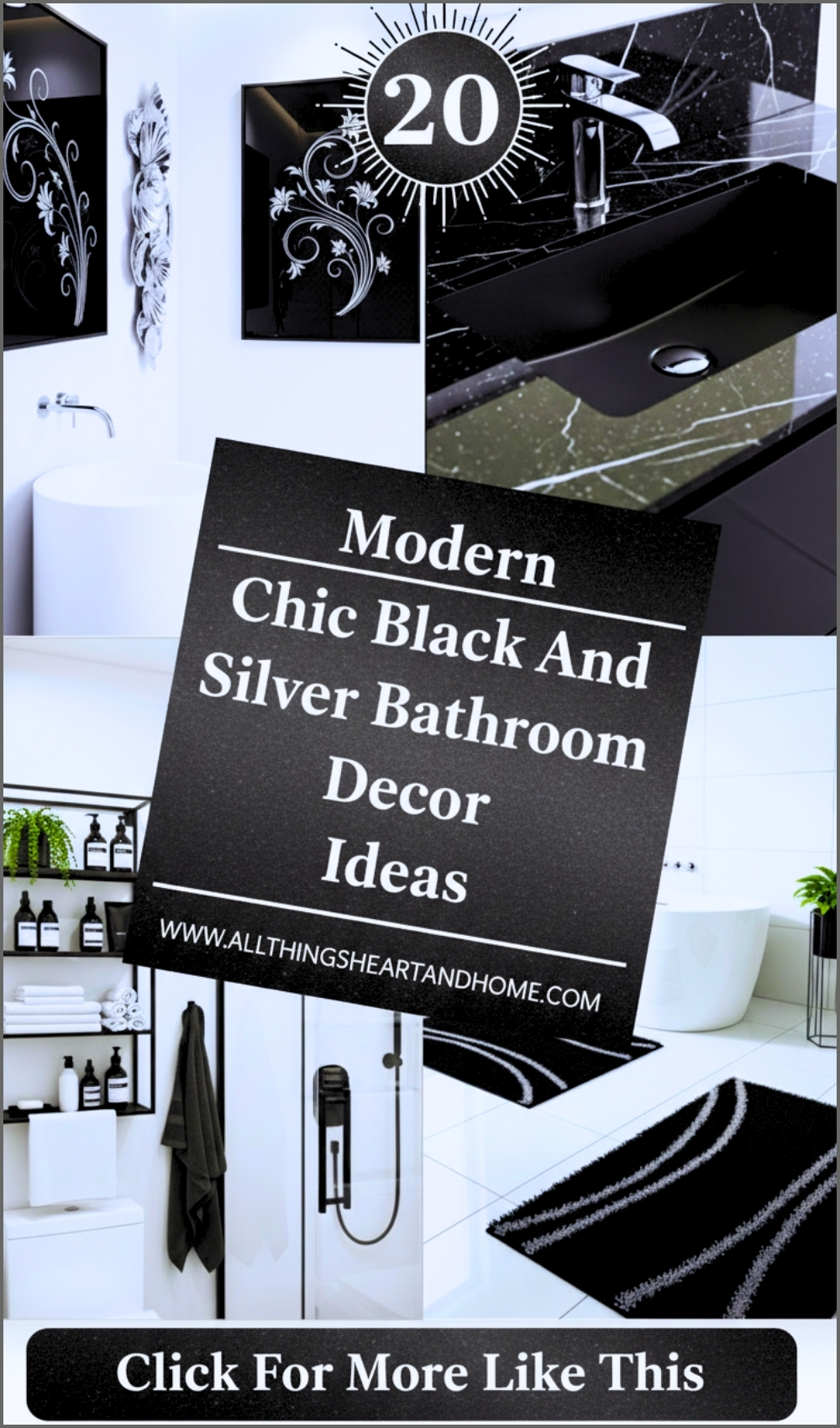 Modern Chic Black And Silver Bathroom Decor Ideas