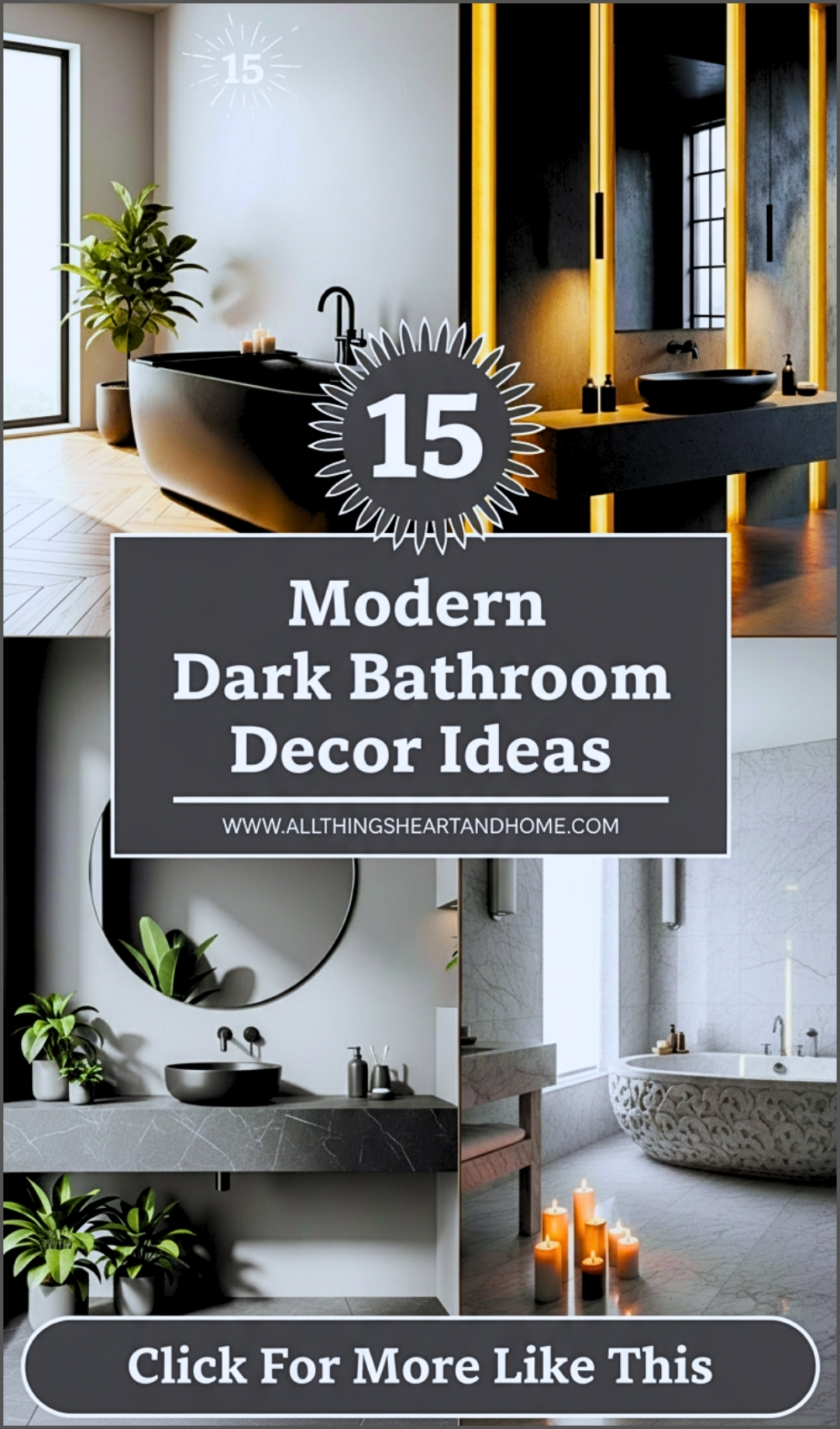 Modern Dark Bathroom With Warm Ambient Lighting Decor Ideas