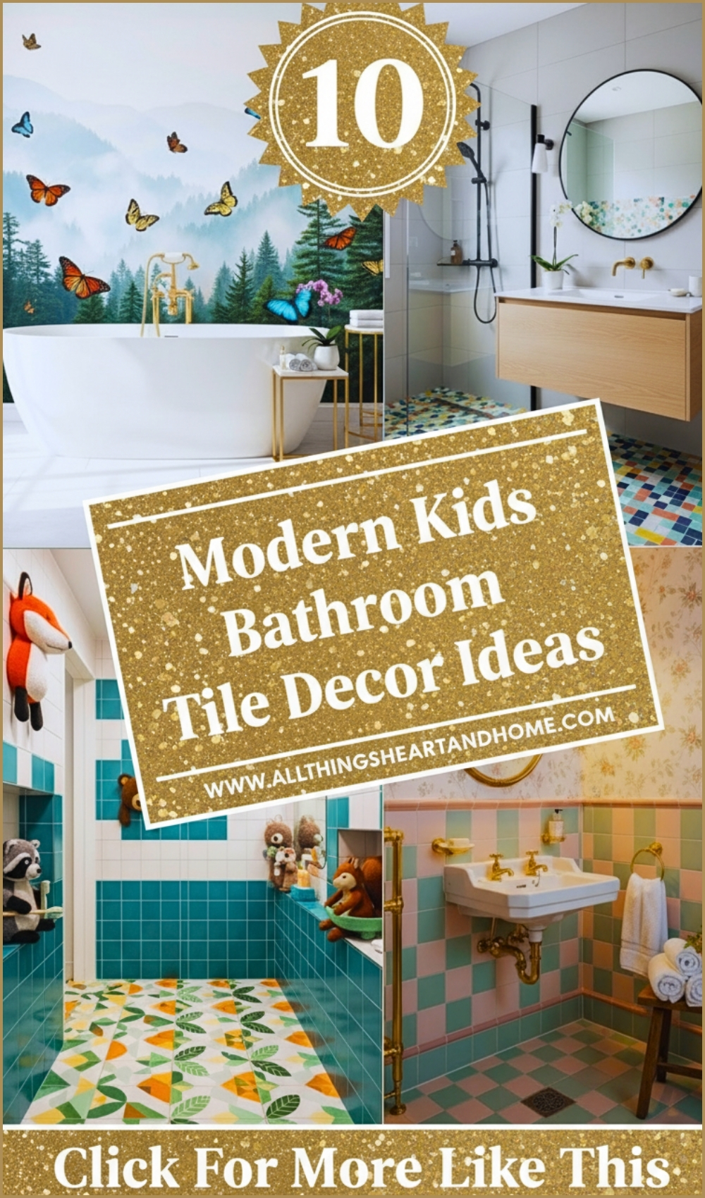 Modern Kids Bathroom Tile Decor Ideas