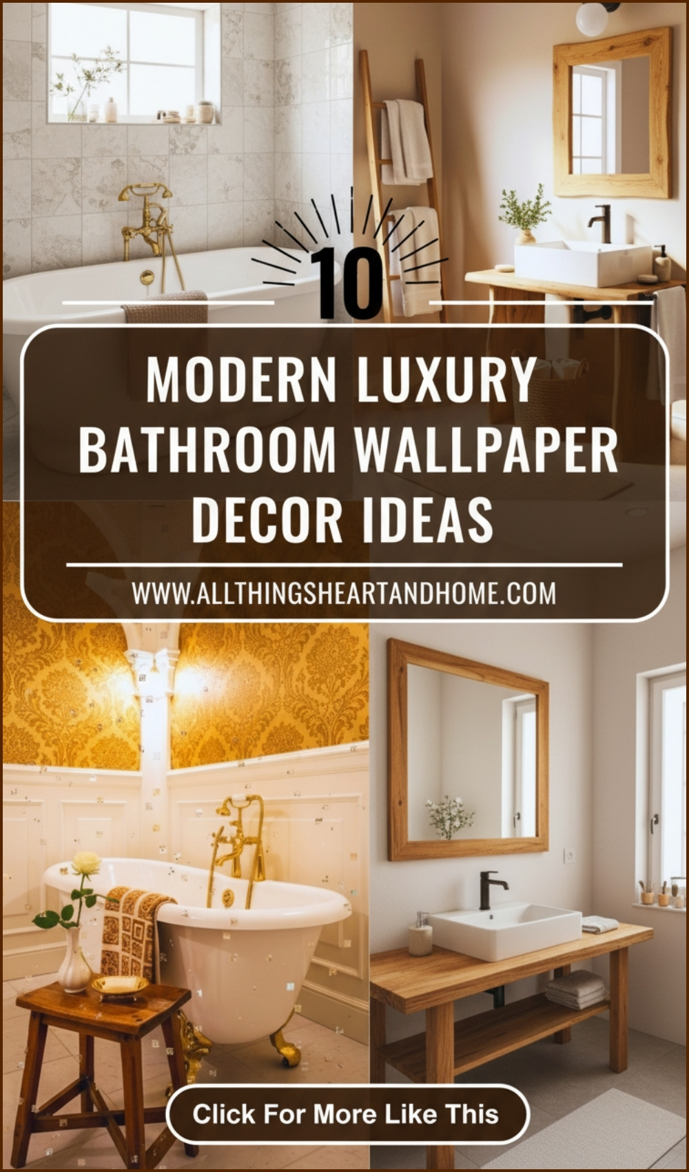 Modern Luxury Bathroom Wallpaper Decor Ideas