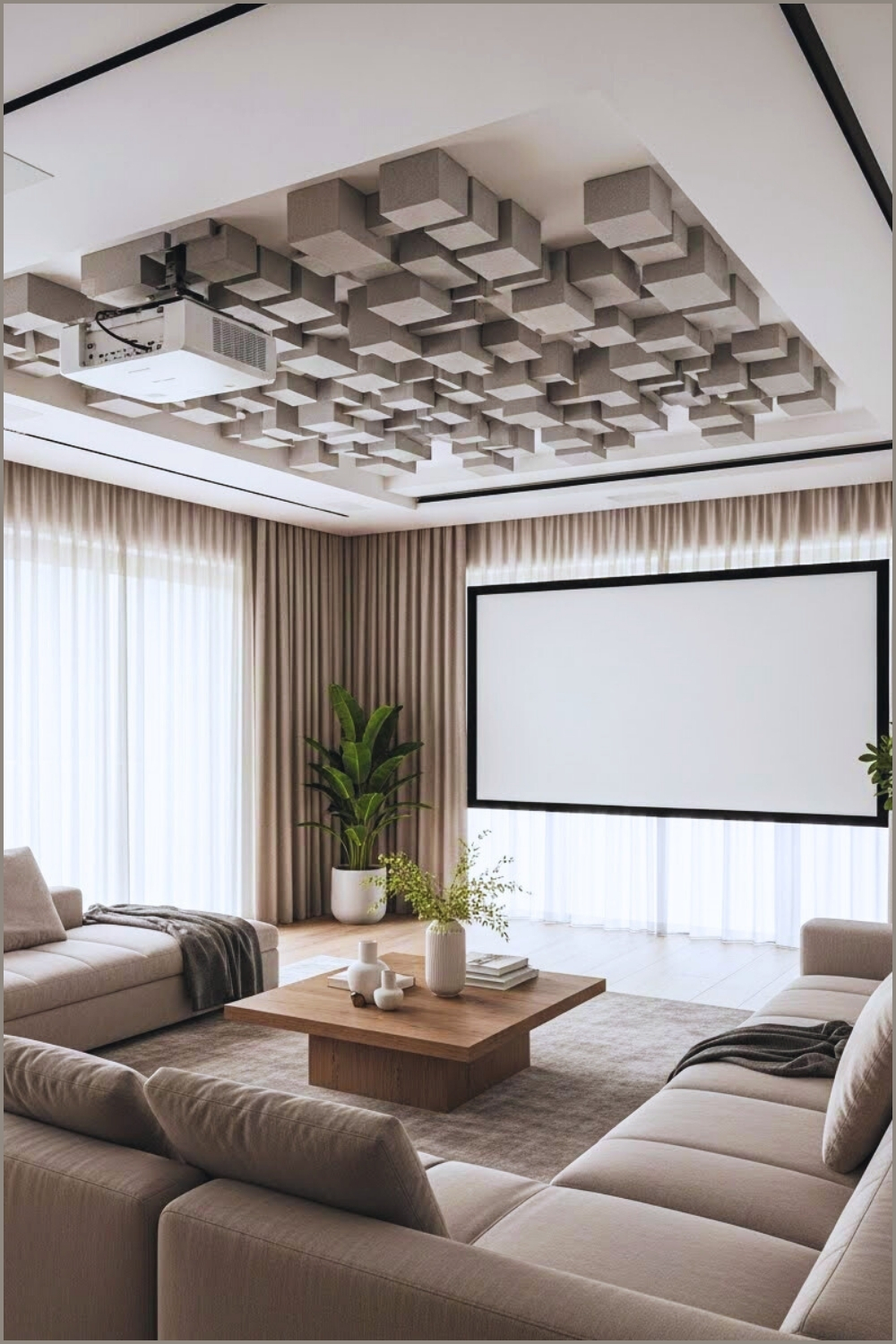 Modern Luxury Living Room Home Theater Ceiling Mounted