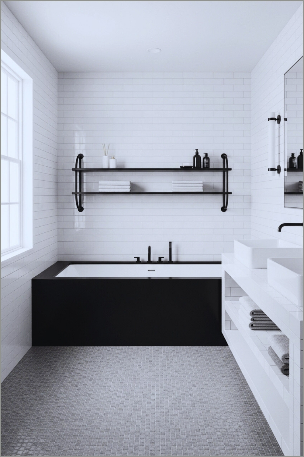 Modern Monochrome Bathroom In Black And White
