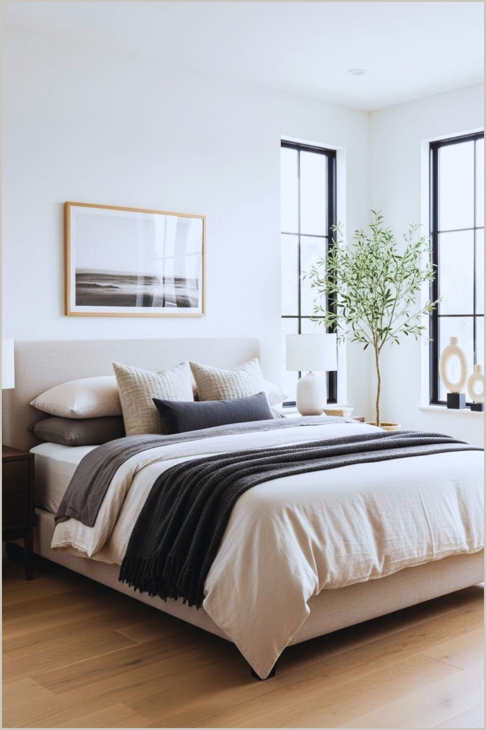 Modern Organic Luxury Bedroom Interior Upholstered Bed