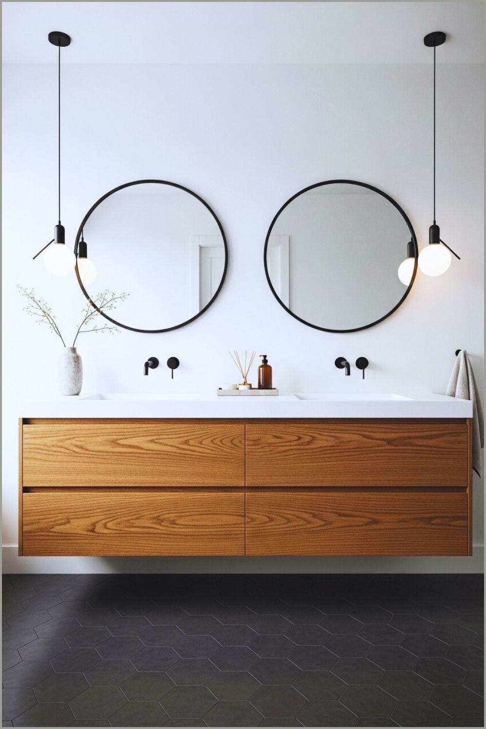 Modern Scandinavian Bathroom With Floating Wood