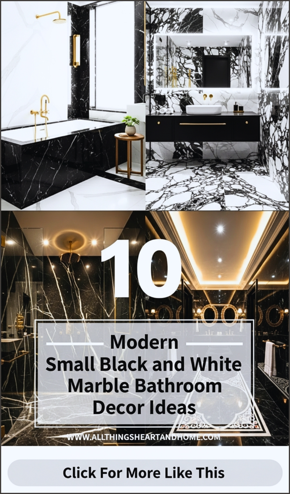 Modern Small Black and White Marble Bathroom Decor Ideas