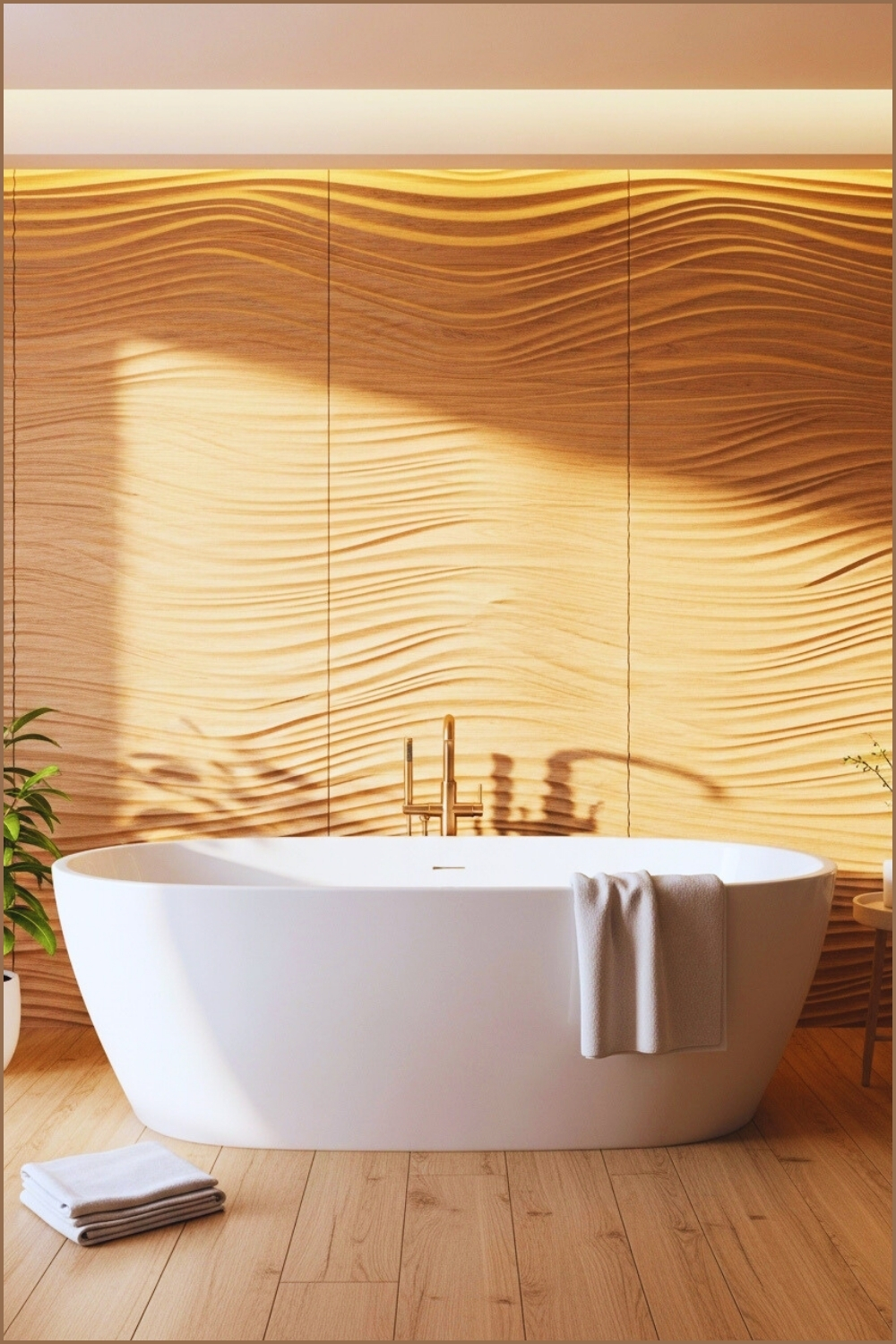 Modern Spa Bathroom, Freestanding White Tub