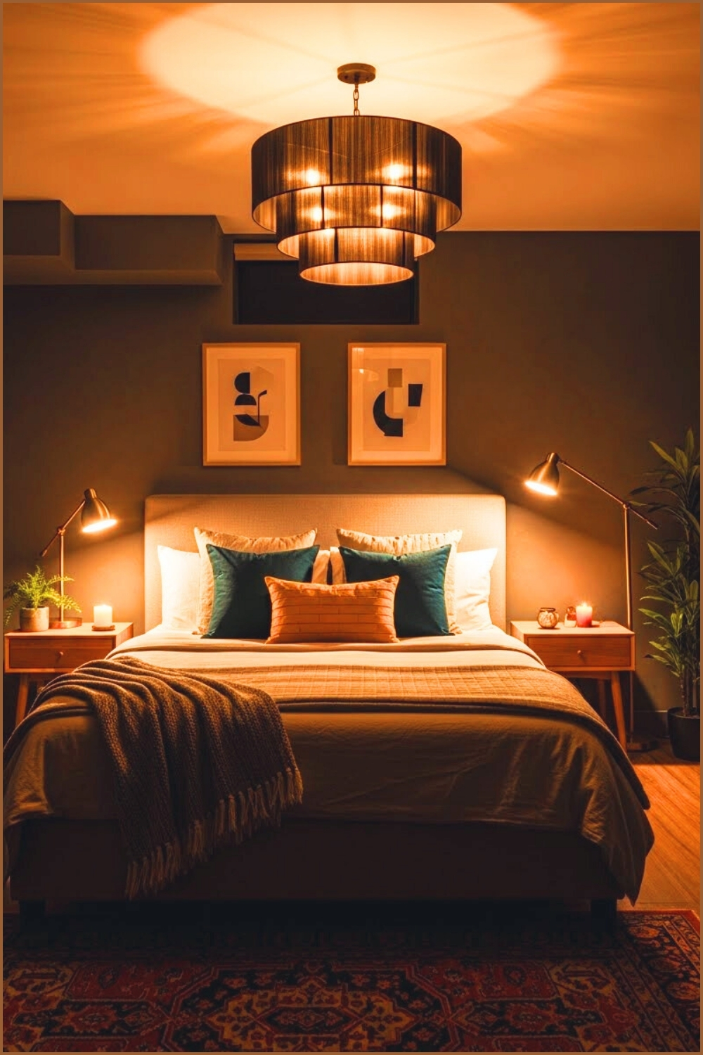 Moody Dark Basement Bedroom With Deep Charcoal Walls