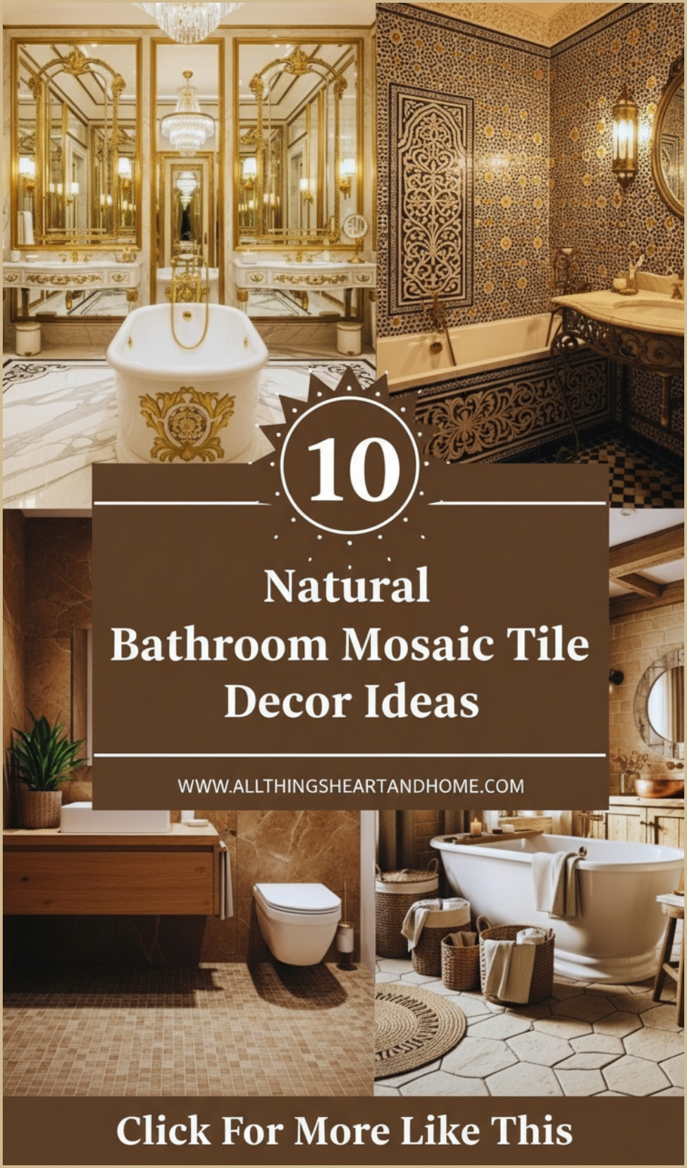 Natural Bathroom Mosaic Tile Decor Ideas
