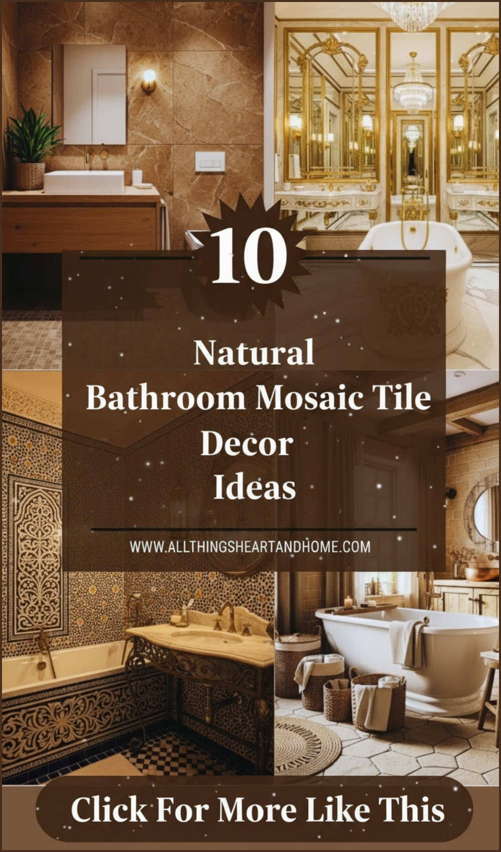 Natural Bathroom Mosaic Tile Decor Ideas