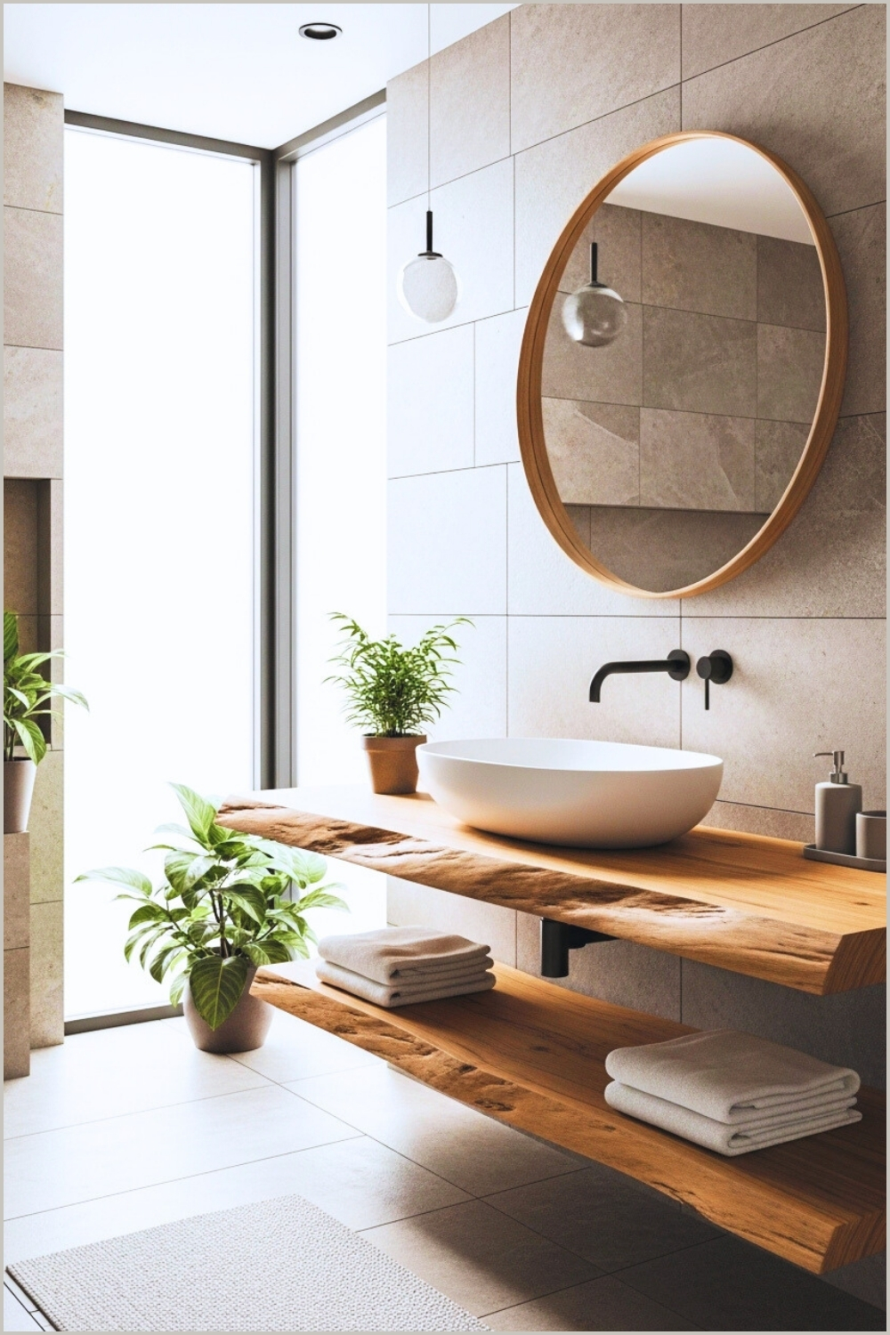 Organic Modern Bathroom With A Large Raw