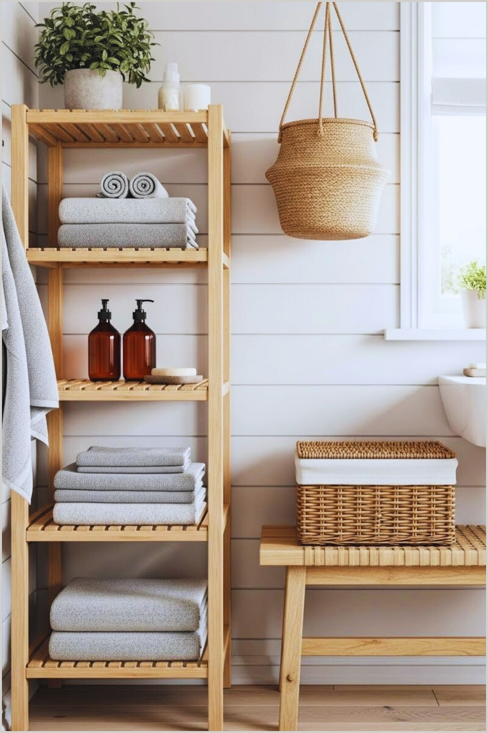 Scandinavian Minimalist Bathroom With Natural