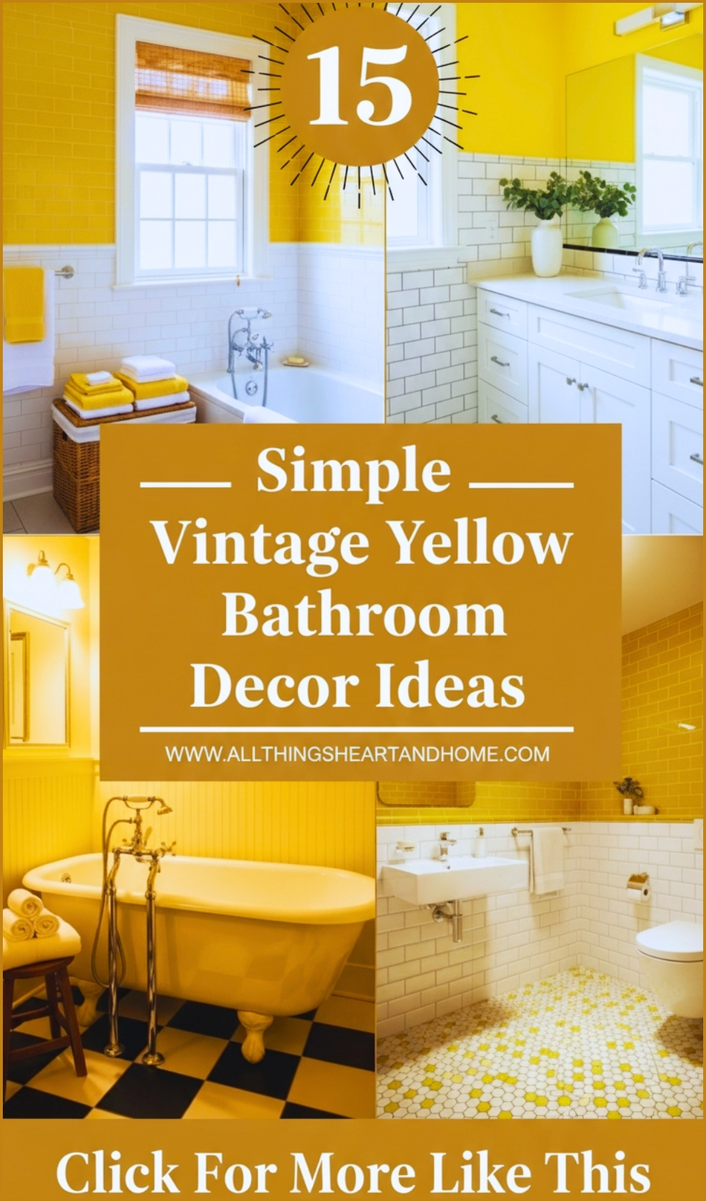 Simple Vintage Yellow Bathroom Decor Ideas