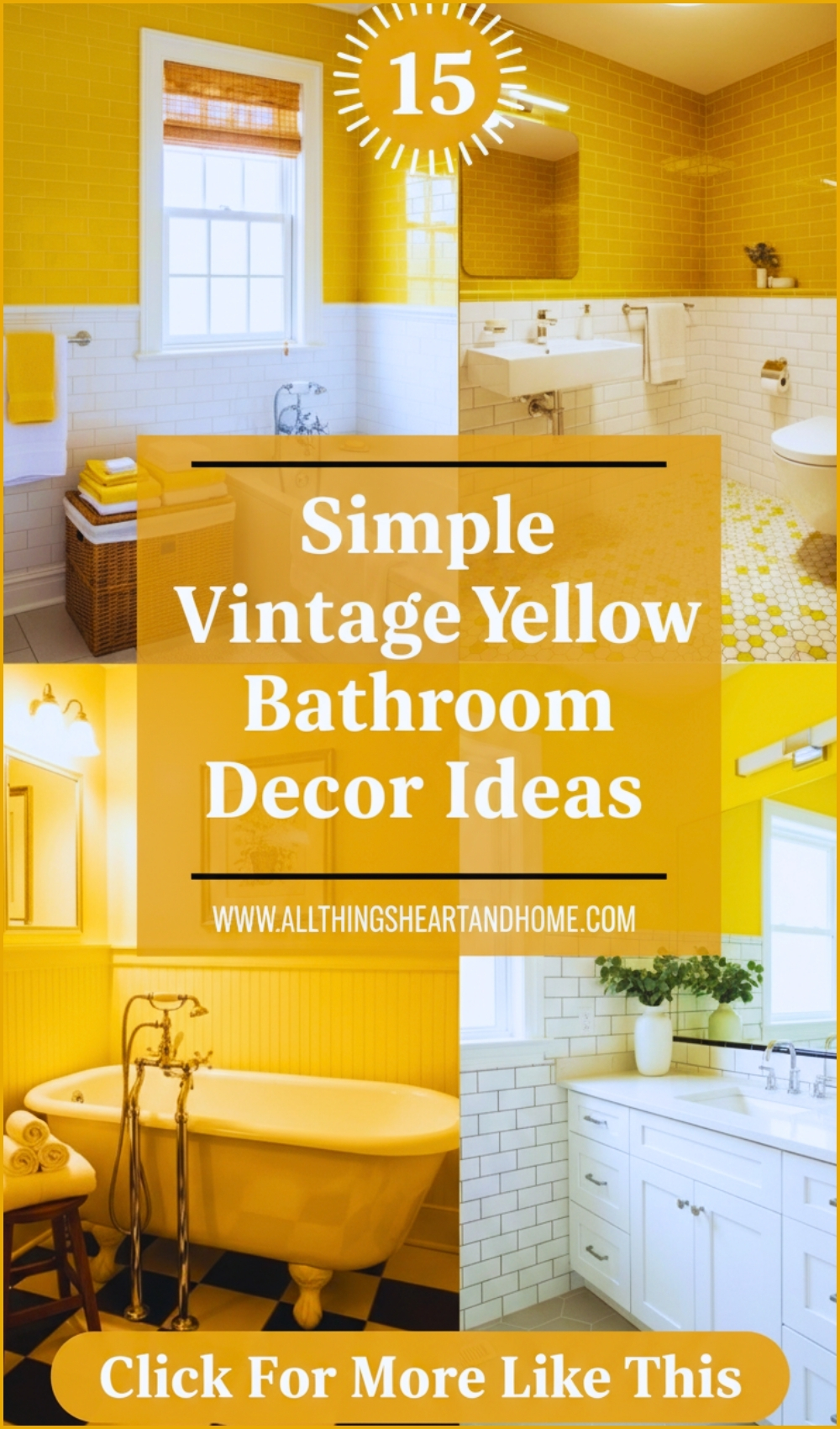 Simple Vintage Yellow Bathroom Decor Ideas