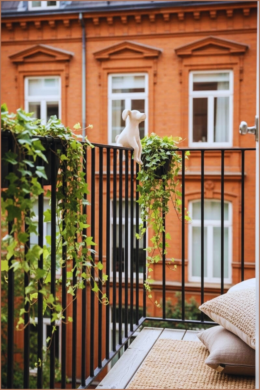 Small Apartment Balcony Railing With Trailing Ivy Plant