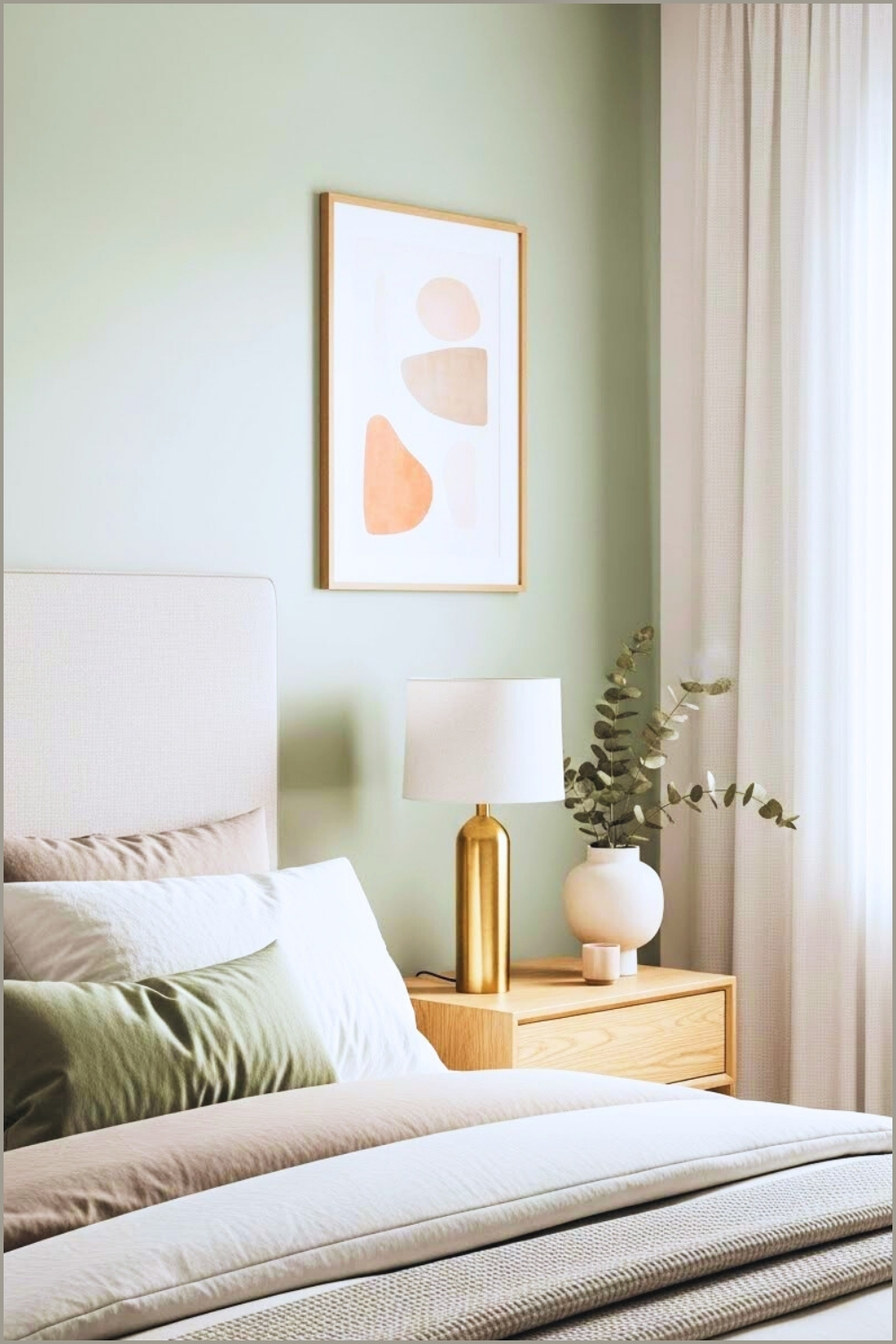 Soft Modern Bedroom Corner Detail Upholstered Light Beige