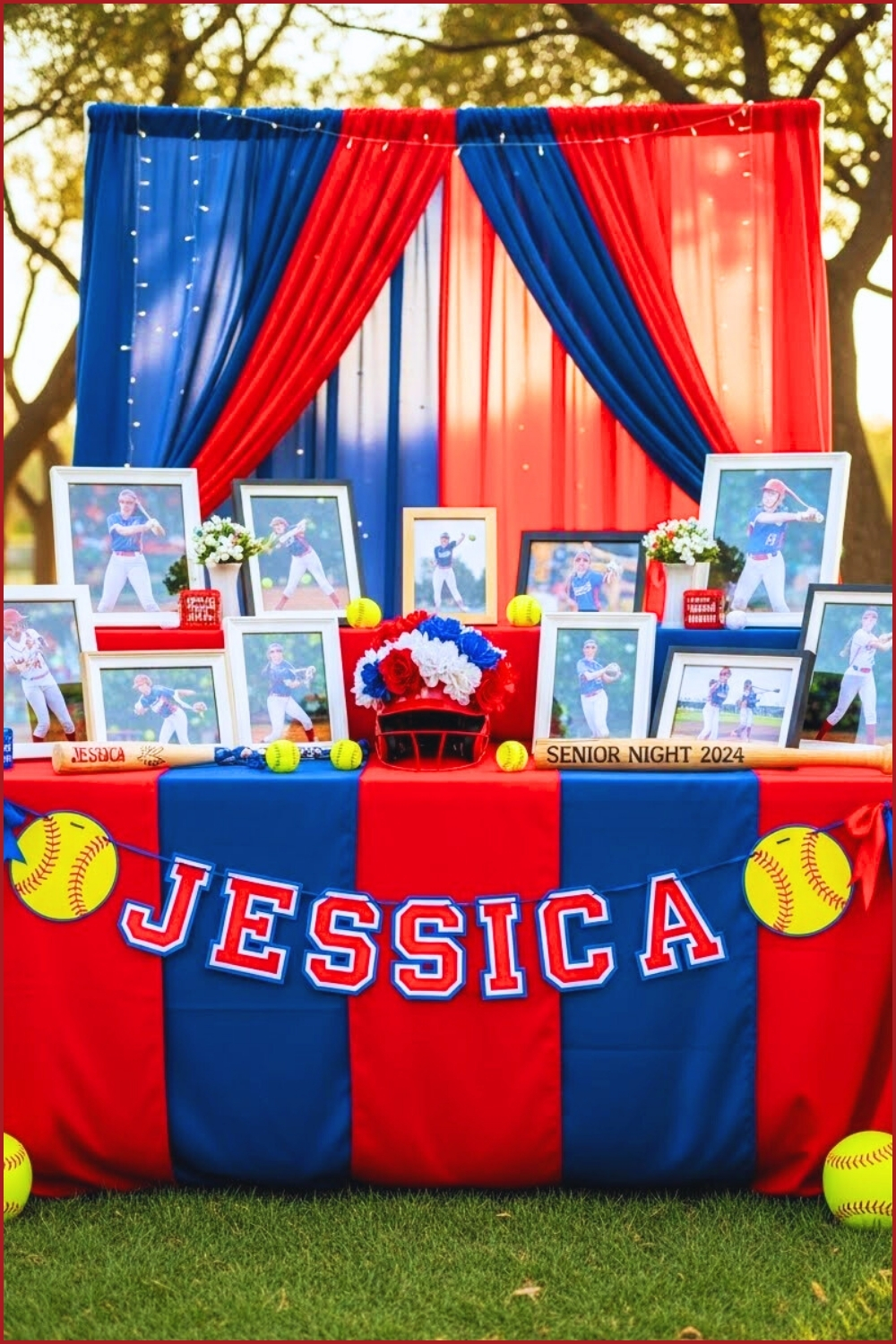 Softball Senior Night Table Display With Personalized