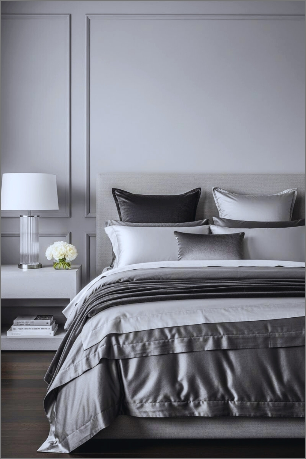 Sophisticated Modern Luxury Bedroom Interior Soft Gray Walls