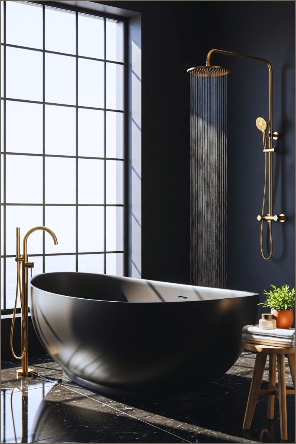 Stunning Bathroom Design Beautifully Balances Deep