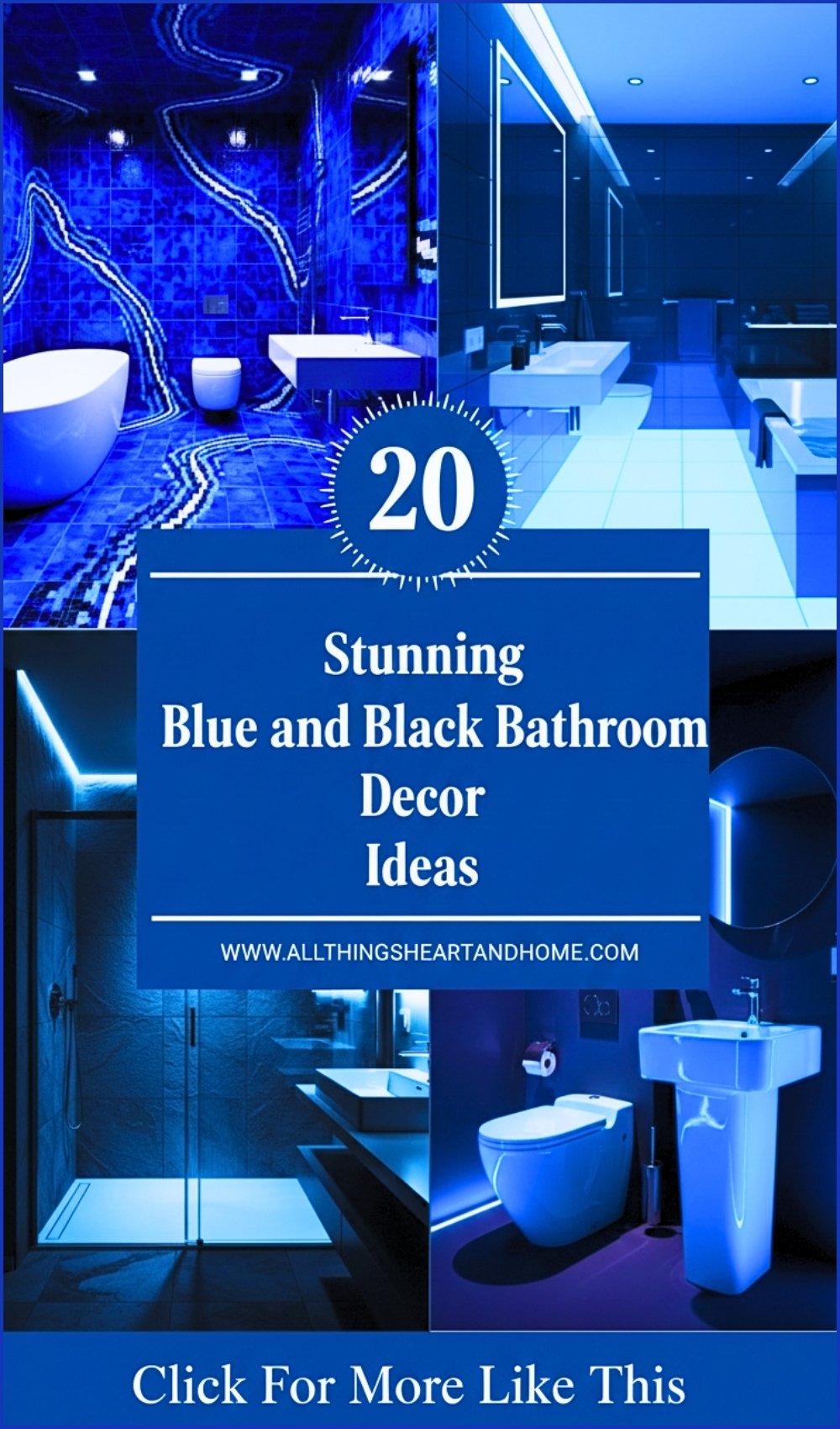 Stunning Blue and Black Bathroom Decor Ideas