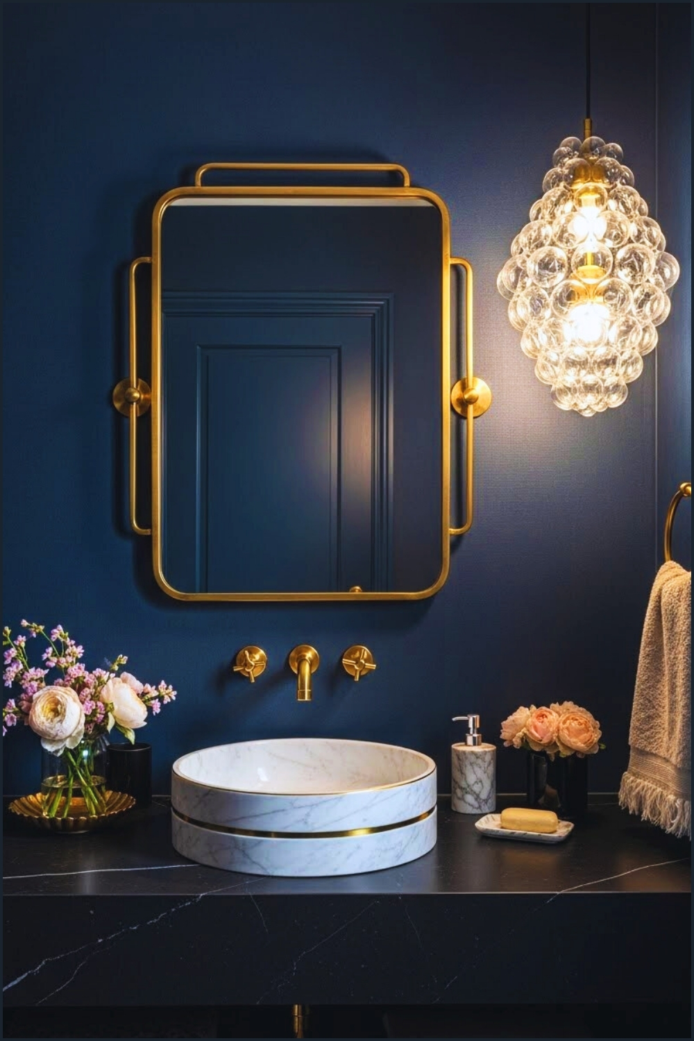 Stunning Vanity Design Blends Rich Textures And Warm