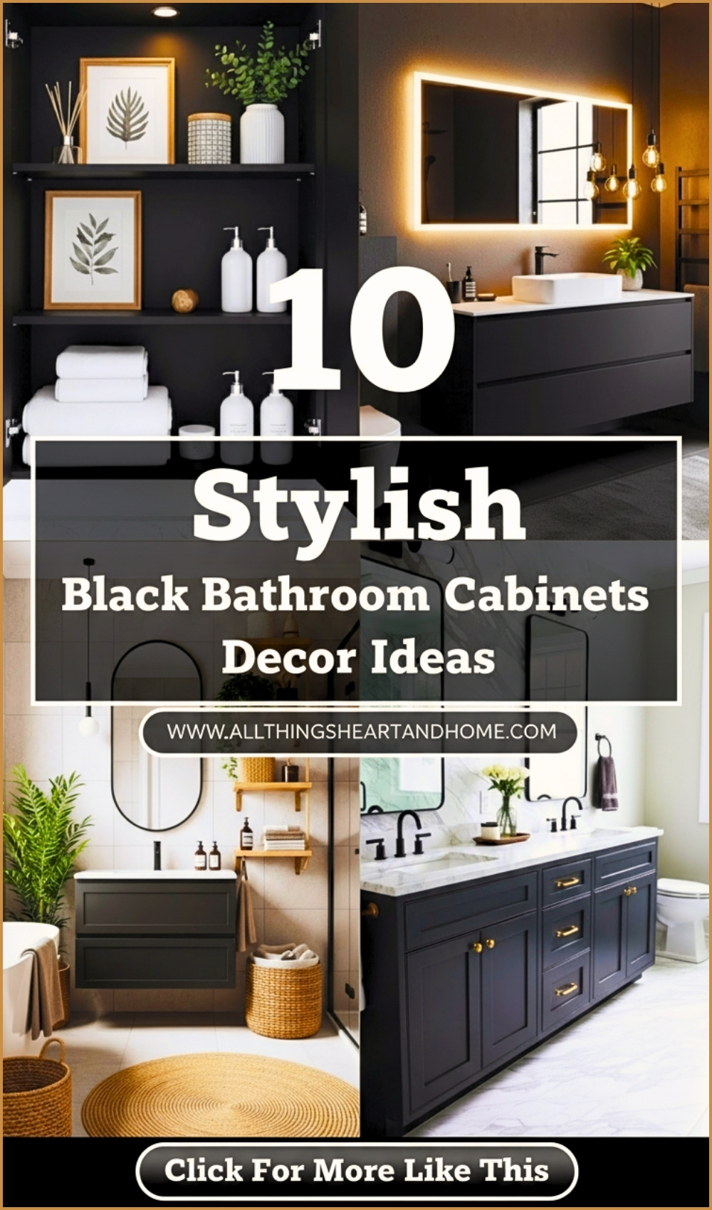 Stylish Black Bathroom Cabinets Decor Ideas