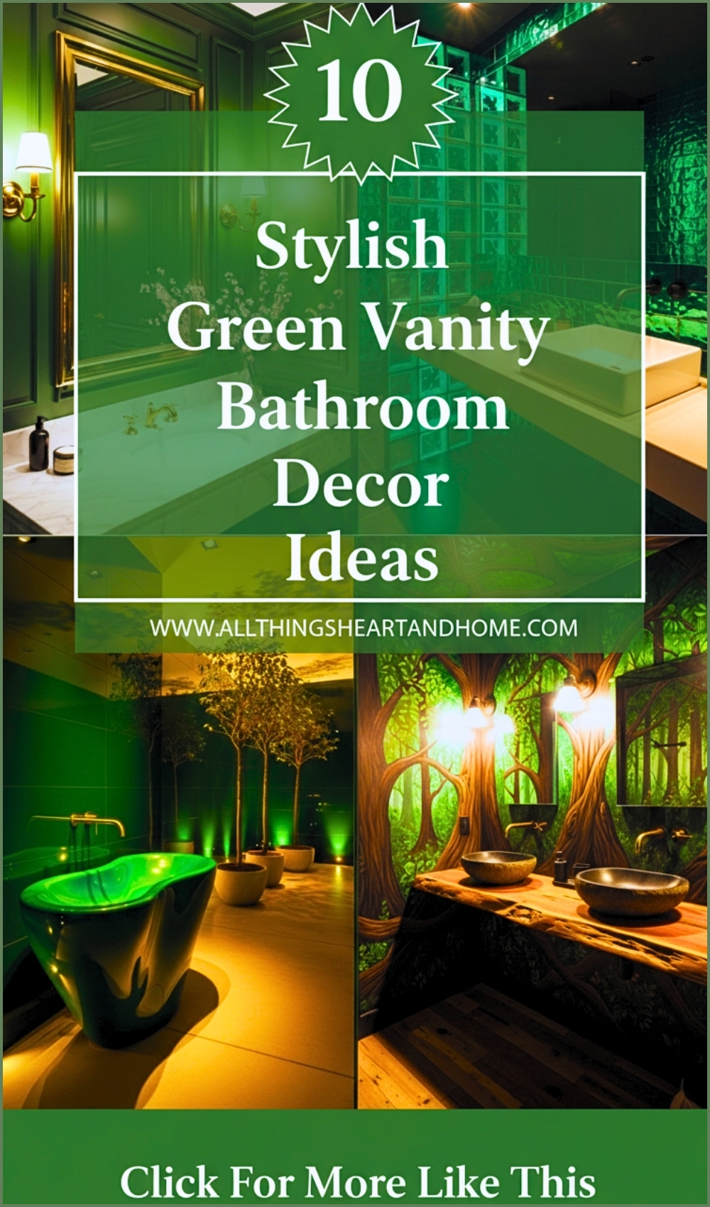 Stylish Green Vanity Bathroom Decor Ideas2