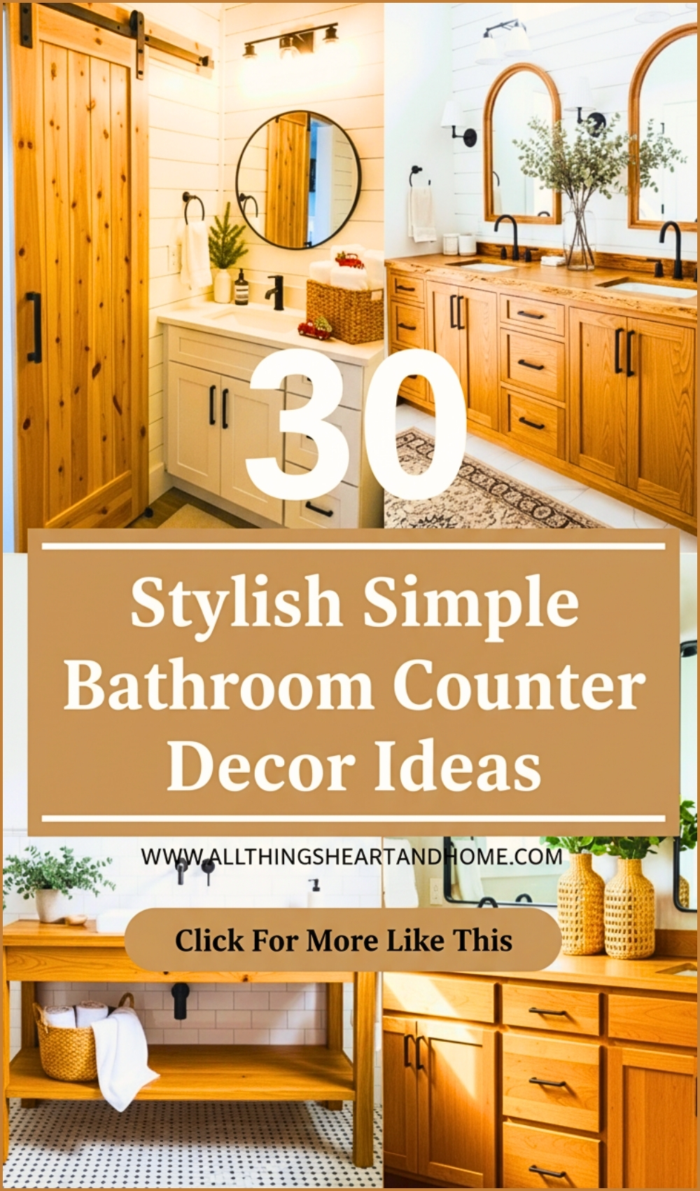 Stylish Simple Bathroom Counter Decor Ideas.