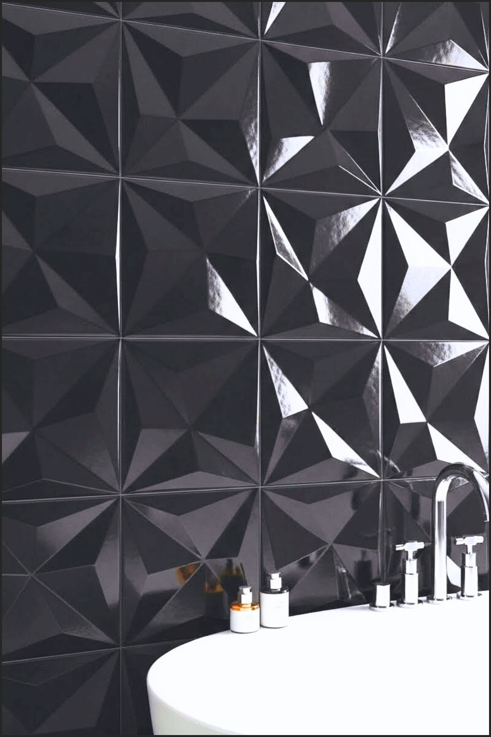 These Glossy Black Tiles Create A Dramatic High End