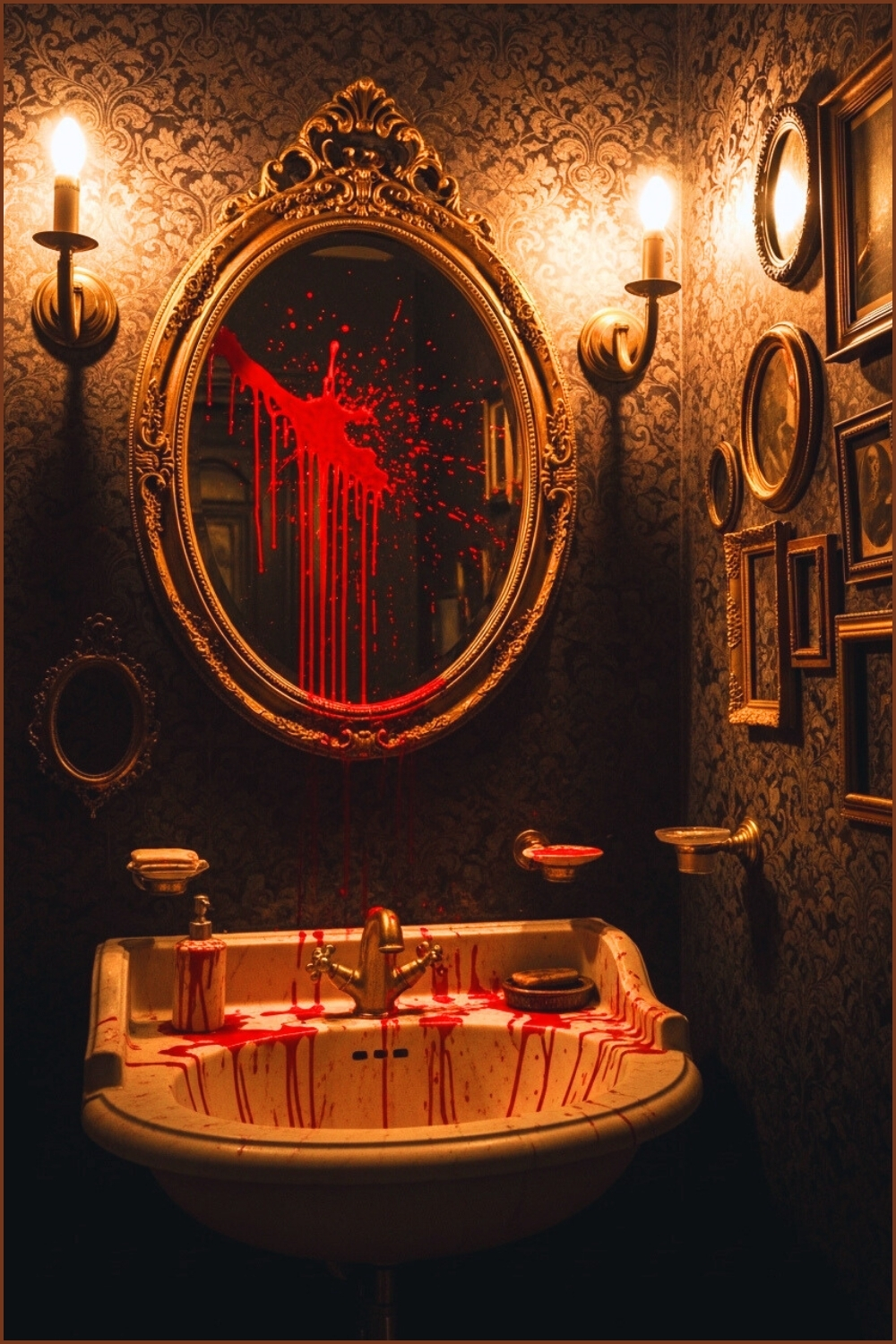Victorian Gothic Bathroom Drenched In Eerie Atmosphere
